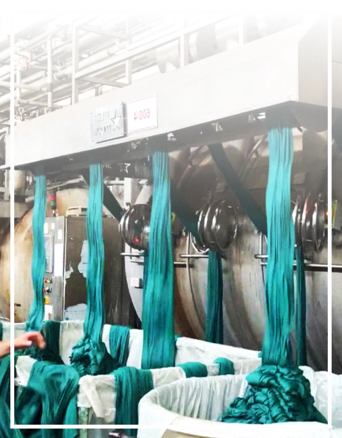 Dying towel in textile machine