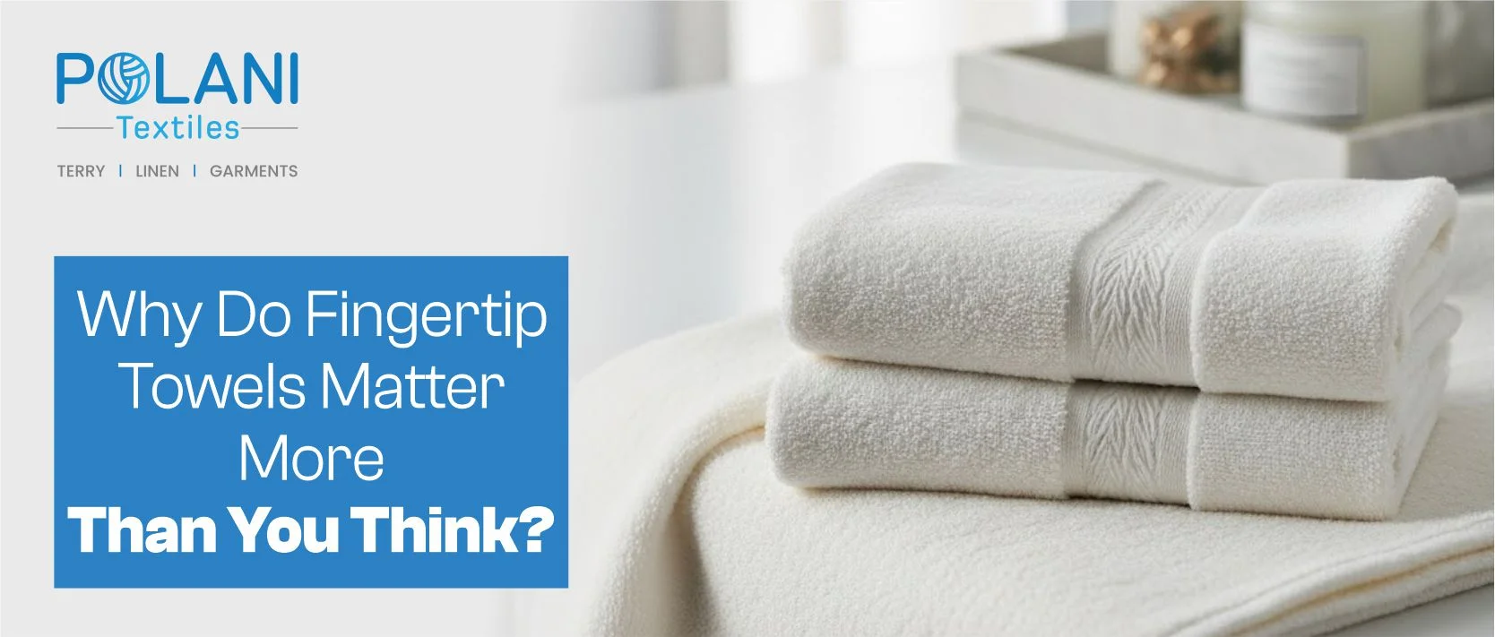 white Stacked fingertip towels