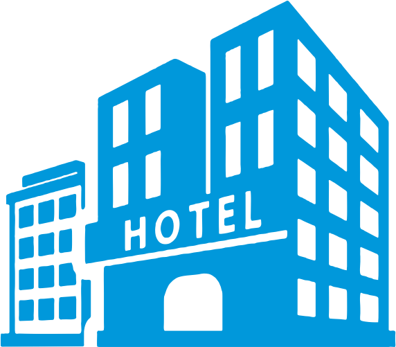 Blue person icon with symbols
