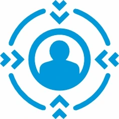 Blue user target icon