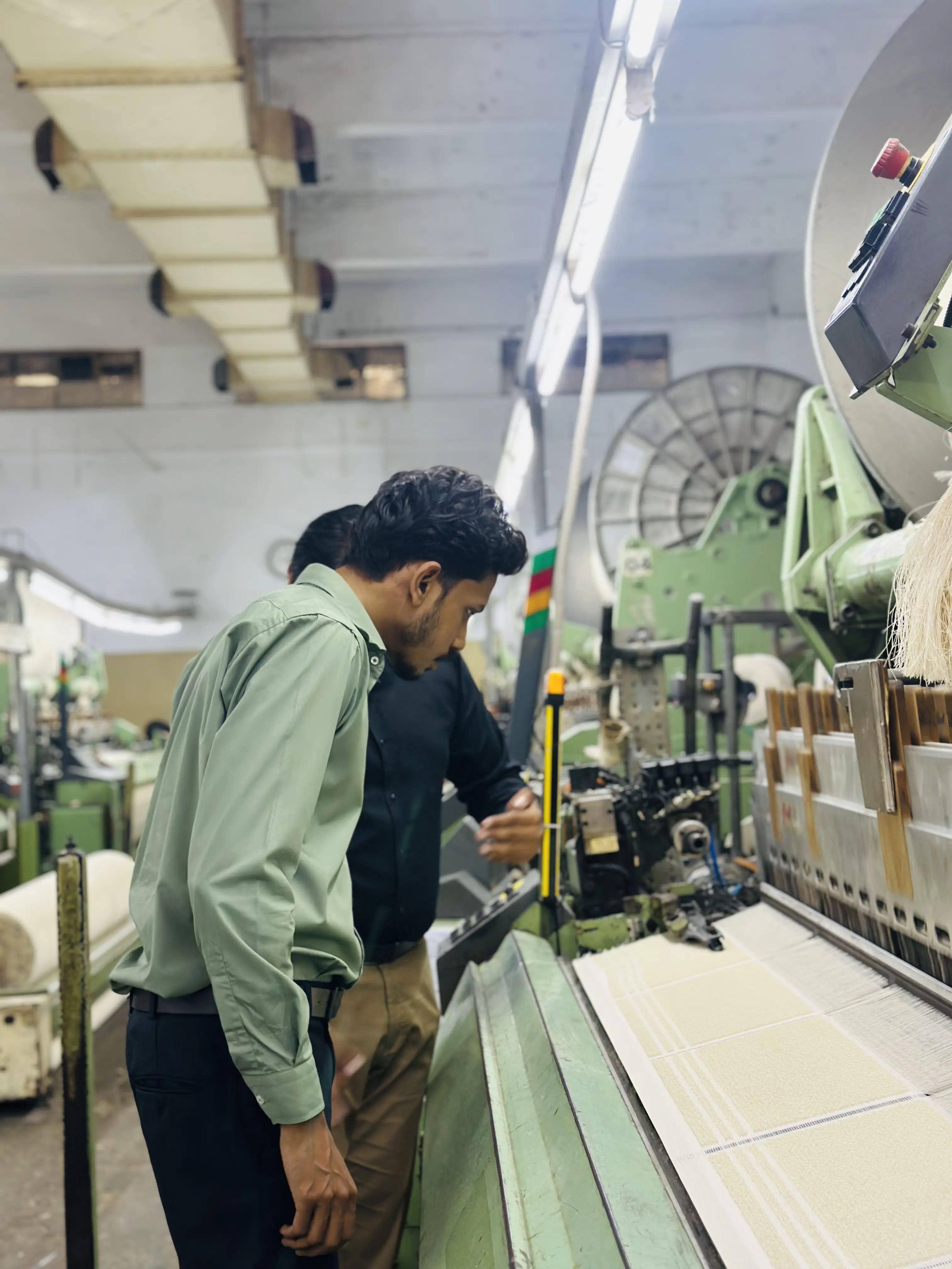 training session for weaving loom.